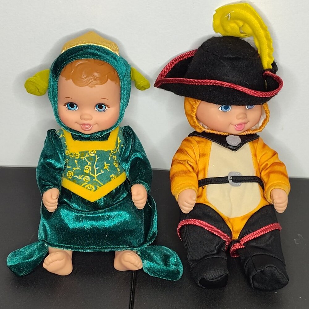 Lot Of 2 Shrek 2 Water Babies Fiona Puss In Boots 10" Dolls Playmates Lauer Toys